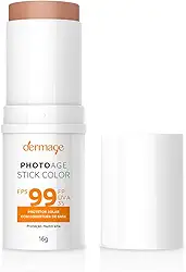 Photoage Stick, Filtro Solar com Cor em Bastão, FPS99 e FPUVA35, Proteção UVA e UVB, Fórmula com Ácido Hialurônico, Acabamento Mate, Cor D Médio, 16g