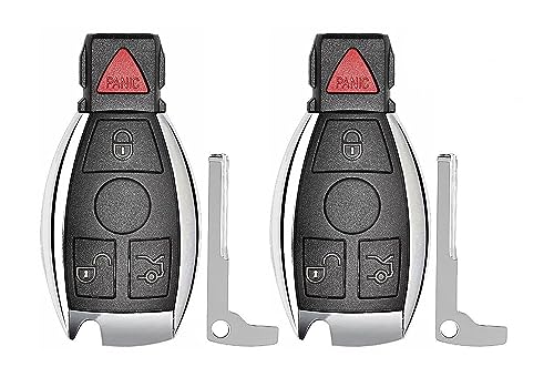 2X New Replacement Remote Key Fob Compatible with & Fit for Mercedes Vehicle (Read Description) - MPN IYZDC07-01 Black