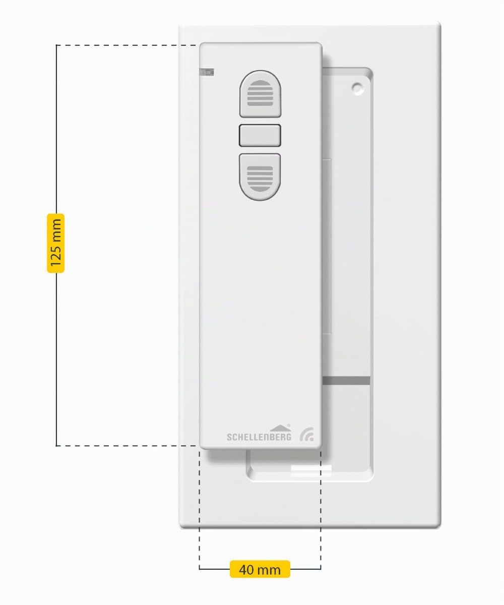 Schellenberg 20021 Interruttore senza fili per motore tapparelle elettriche e tende da sole, 868,4 MHz, bianco, 1 canale - per il controllo remoto di fino a 5 prodotti radio