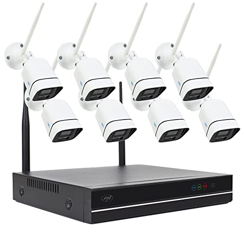 PNI House WiFi660 NVR 8 Channel Video Surveillance Kit and 8 Wireless Outdoor Cameras 3MP, P2P, IP66