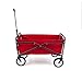 Seina Steel Compact Collapsible Folding Outdoor Portable Utility Cart in Red, Heavy-Duty Powder-Coated Steel Frame