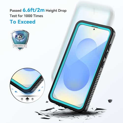 Image of Lanhiem for Samsung Galaxy S25 Case, IP68 Waterproof Dustproof, Built-in Screen Protector, Rugged Full Body Shockproof Protective Cover for Galaxy S25, Blue