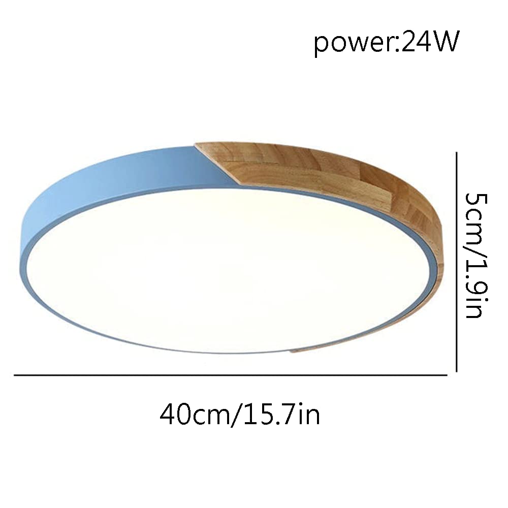 Lampa sufitowa do sypialni Kreatywne drewniane okrągłe lampy LED Trzykolorowe przyciemniane płaskie oświetlenie sufitowe Oprawa do montażu podtynkowego Łatwa instalacja do salonu