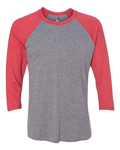 Next Level Unisex Triblend 3/4-Sleeve Raglan M VIN RED/ PR HTHR