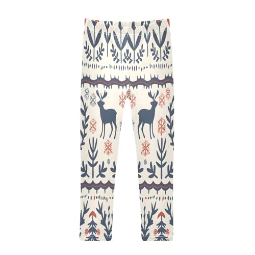 Toddler Girls Leggings Printed Yoga Pants Leggings Vintage Deer Pattern for Kids