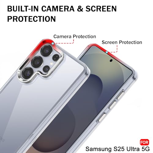 Image of TheGiftKart Hybrid Back Cover Case for Samsung Galaxy S25 Ultra 5G | Built-in Stand | Shockproof Hard Back Case Cover for Samsung Galaxy S25 Ultra 5G (PC & TPU, Clear Back, Transparent Sides)
