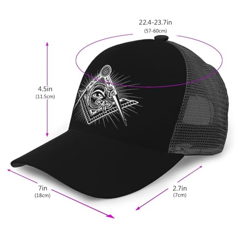 Freemason Logo Mesh Baseball Cap - Classic Adjustable Peaked Cap, Trucker Hat for Men and Women3