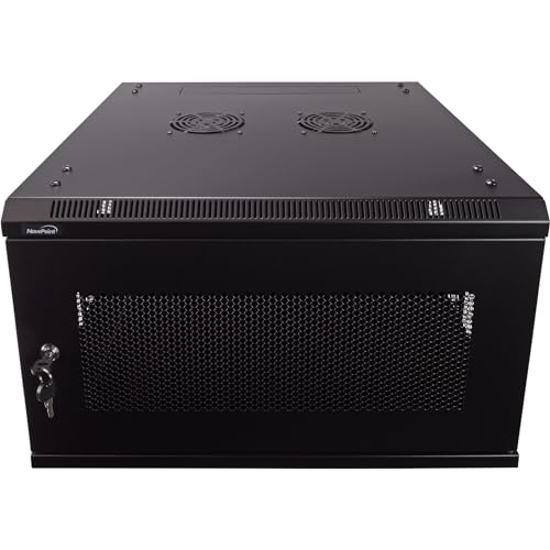Image of NavePoint 6U Server Rack Enclosure - 23.6 inch Deep, Wall Mount Network Cabinet with Locking Perforated Door, 19 inch IT Equipment Compatible, Network Rack, Removable Side Panels, Black