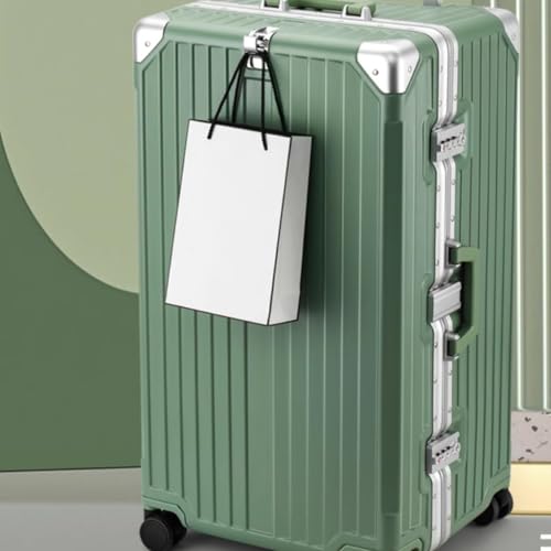 Multifunctional Trolley Case Large Capacity Suitcase Aluminum Frame Suitcase Thickened Suitcase Travel Suitcase(Black,24in)2