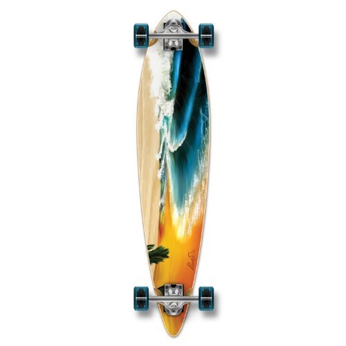 Yocaher Beach Series Complete Pintail Skateboards Longboard Cruiser W/ Black Widow Premium 80A Grip Tape Aluminum Truck Abec9 Bearing 70Mm Skateboard Wheels (Complete - Pintail - 01 - Beach) #TOP6