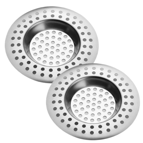 2 Piezas Filtro de Fregadero de Acero Inoxidable, Filtro Universal, Filtro de Fregadero de Cocina, Tapón de Desagüe para Cocina, Ducha, Baño y Lavabo