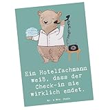 Mr. & Mrs. Panda Karte Hotelfachmann Lebensweisheit - Geschenk, Hotelberuf, Gäste, Berufspassion, Dankes, Wanddeko, Einladungs, Verwaltung, Einladungsn Geburtstag, personalisierte Geschenke, Beruf