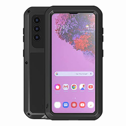 Love Mei Galaxy S21 Case, Outdoor Sports Built-in Tempered Glass Military Aluminum Alloy Protective Metal Shockproof Bumper Heavy Duty Cover Shell Case for Samsung Galaxy S21 (Black)