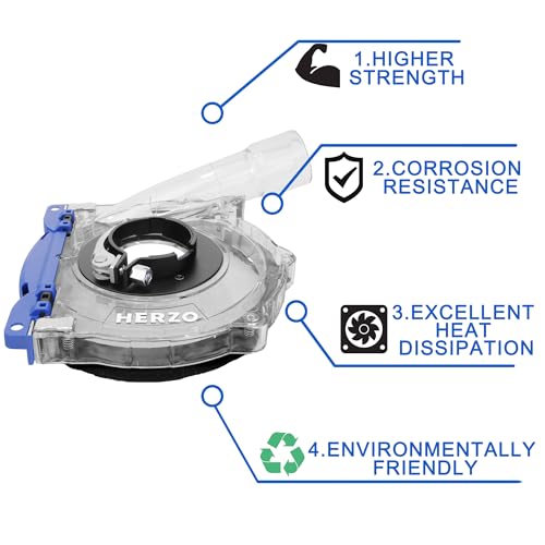 Image of HERZO Dust Shroud for 5 inch and 4-1 /2 inch Angle Grinder, Universal Surface Grinding Shroud,Transparent Polycarbonate