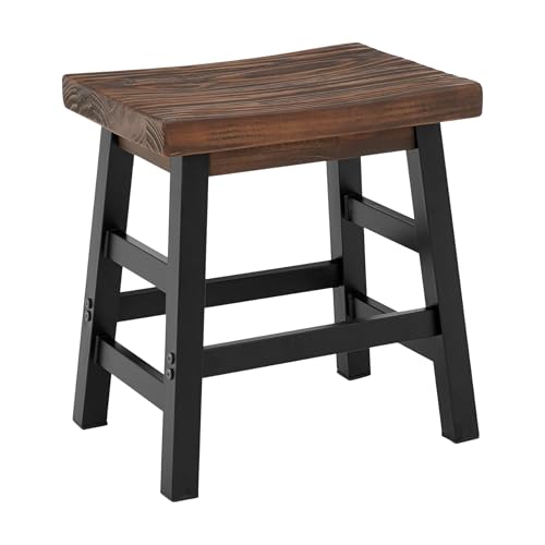 Pomona Rustic Industrial Barstool – 20” Backless Counter Stool with