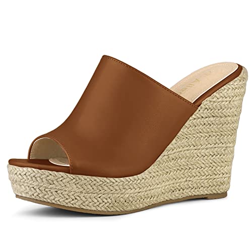 Espadrilles compensées marron femme Allegra K taille 38.5