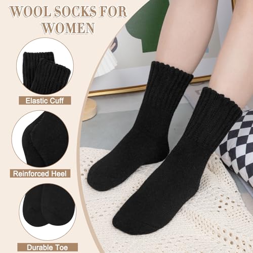 iCamter 4 Pairs Womens Wool Socks - Soft, Thick, Warm Thermal Boot Winter Socks for Gifts2