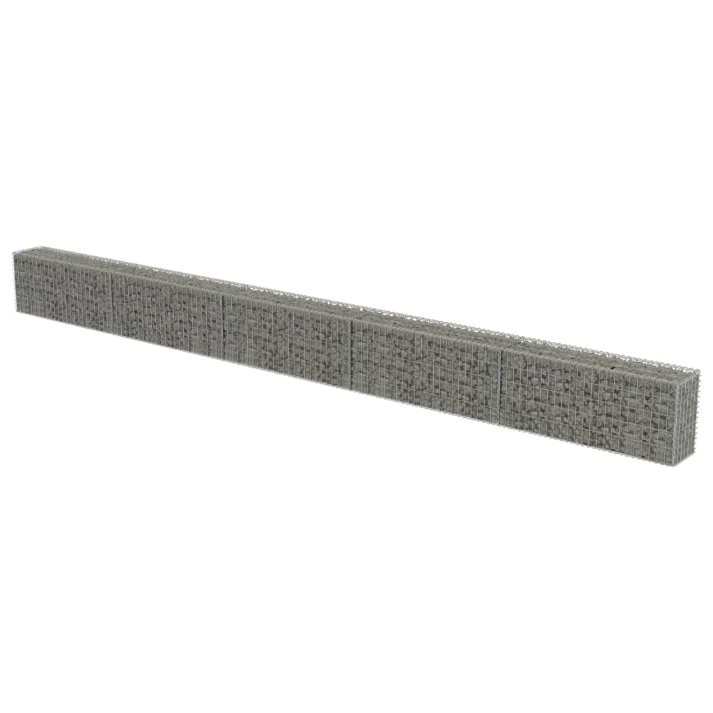 Vidaxl Gabion Wall With Covers Galvanised Steel 600X30x50cm Stone Basket Cage