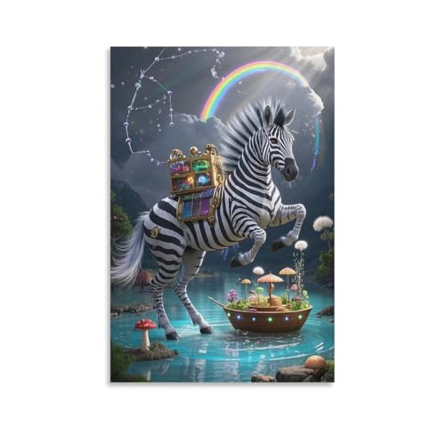 Toile zèbre murale haut de gamme : texture premium et finitions soignées 50x75cm