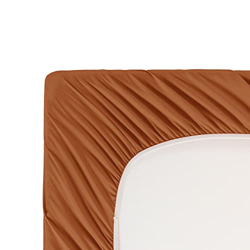 Image of Horbaunal Caramel Pumpkin King Size Sheet Set - 6 Piece Luxury 1800 Thread Count Bedding Sheets & Pillowcases - 16 Inch Deep Pocket Microfiber Bedding Set - Soft & Wrinkle Bed Sheets