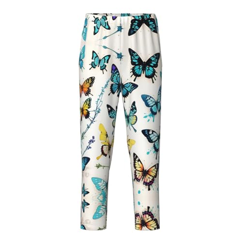 Pajama Pants Pajama Bottoms with Elastic Waistband Sleepwear Lounge Pants, Colorful Butterflies