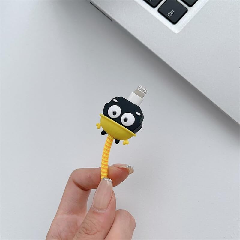 Image of DIVERTS Charger Case Cover 360 Degree Full Protection Cover Funny Cartoon Character Compatible for iPhone 18-20W Silicone Protective Charger Cover Cable Protector (Eyes Design)