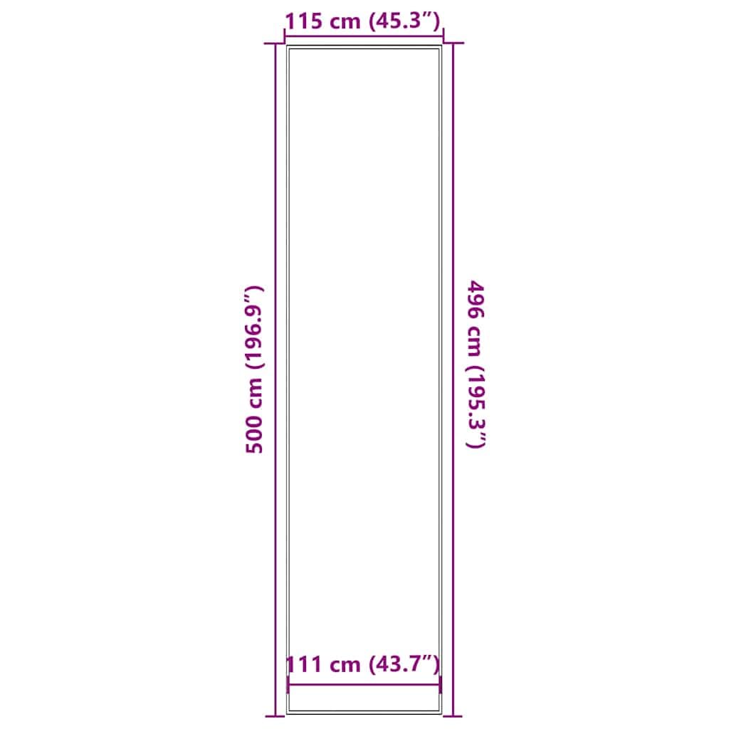 Zerbino marrone 115 x 500 cm, robusto polipropilene con fondo in PVC, tappetino antiscivolo per corridoio, terrazza coperta e ufficio