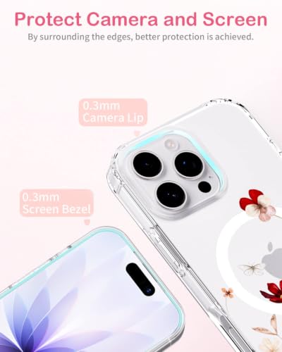 Coque iPhone 16 Pro Max MagSafe fleurs sauvages idée cadeau - 5