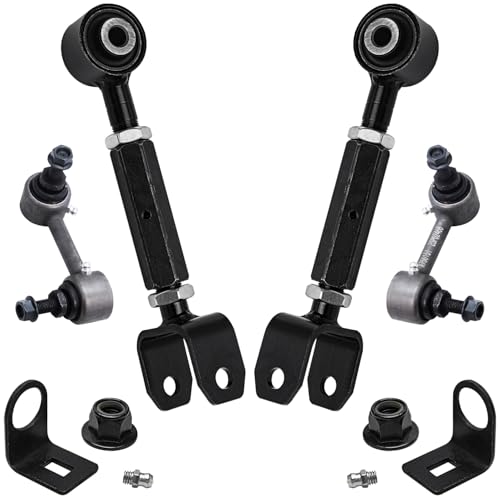 Detroit Axle - Rear Upper Control Arms Kit for 2007-2016 Honda CR-V 2008 2009 2010 2011 2012 2013 2014 2015 2 Upper Control Arms Assembly 2 Stabilizer Sway Bar Links Replacement