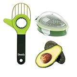 Dotala 3 in 1 Avocado Slicer Tool and Saver Keeper,Avocado Pit Remover and Cutter as knife peeler scoop with Comfort-Grip Handle (Green-(Slicer+Saver))