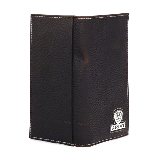 ARIAT Men's Logo Bifold Leather Wallet Brown One Size2
