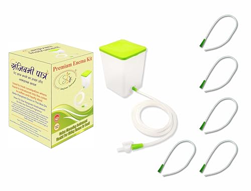 Image of SSK PVC Enema Kit 1500 ML for Home use with Instruction | Enema home kit for Adults Reusable & washable (Enema Set 1 & Individually Tube 4)