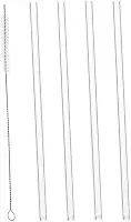 LYOR - Conjunto 4 Canudos de Vidro Reutilizáveis com Escova para Limpeza 20cm