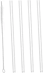 LYOR - Conjunto 4 Canudos de Vidro Reutilizáveis com Escova para Limpeza 20cm