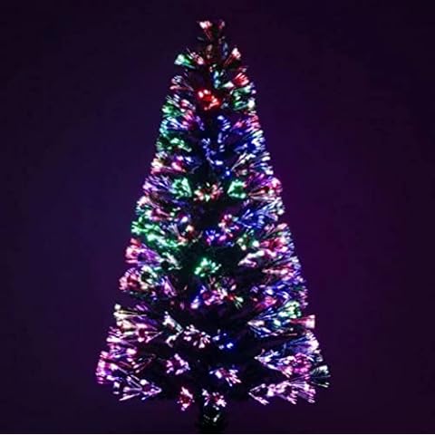 KAYNUR 5FT Fibre Optic Artificial Christmas Tree, Xmas Tree with Color Changing Multicolor Fibre Optic for Indoor Decoration Cover