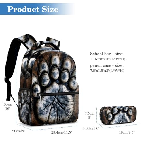 Ensemble sac à dos et trousse multicolore style étudiant - 2