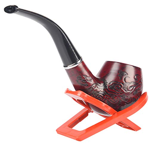 One250 Classic Tobacco Smoking Wood Pattern Pipe With Stand #TOP2