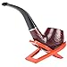 ONE250 Classic Tobacco Smoking Wood Pattern Pipe With Stand
