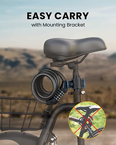KEYSTP 5-Digit Bike Lock Cable in Use