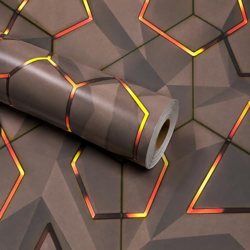 Image of Wings Star Wall Stickers DIY Wallpaper (45 x 500 CM, Brown & Gold) | Self Adhesive PVC Roll | Home Decoration for Living Room Hall Bedroom | Easy Peel and Stick Decor Paper