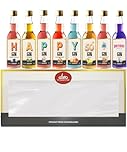 IL GUSTO Happy 50th Birthday Gin Gift Set – Premium Gin Selection in Luxury Wooden Box – 8 Flavoured Miniature Gins for Cocktails & Gifting – Rhubarb Elderflower Lime Basil Pink Grapefruit & More