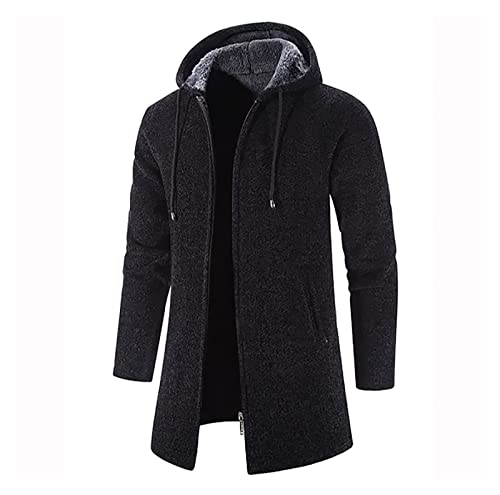 Men's Black Wool Slim Winter Coat (3XL)