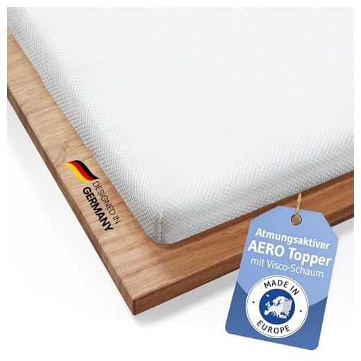 Topper 70x200cm AERO, Oekotex Zertifiziert, Memory Foam Matratzentopper 70x200, Atmungsaktiver Mesh-Bezug, Gummizug für festen Halt, Designed in Germany, Made in Europe, Matratzen-Auflage mit 5 cm