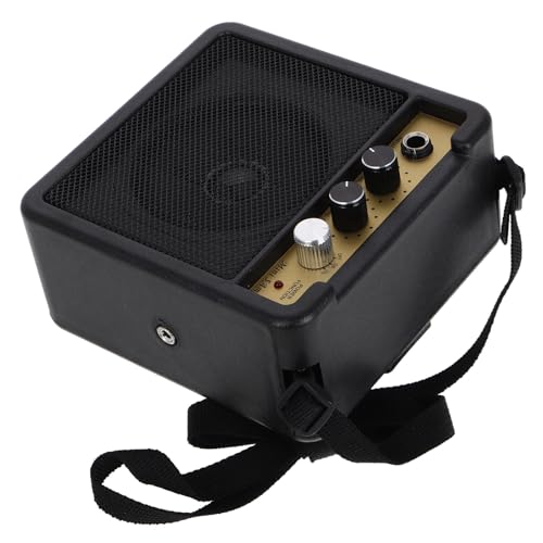MAGICLULU Kleiner E gitarrenverstärker 5w Tragbar mit Audioanschluss für E Gitarre Bass und Akustikgitarren Kompakter Verstärker mit Klangregelung für Mobiles Üben und...