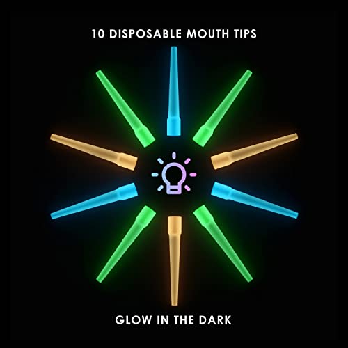 Yimi Hookah® 1pcs Washable Glow in The Dark Silicone Hookah Hose | 10 pcs Disposable Glow in The Dark Hookah Tips | 1 pcs Stainless Steel Hookah Hose Spring | Shisha Accessory Kit - Image 4