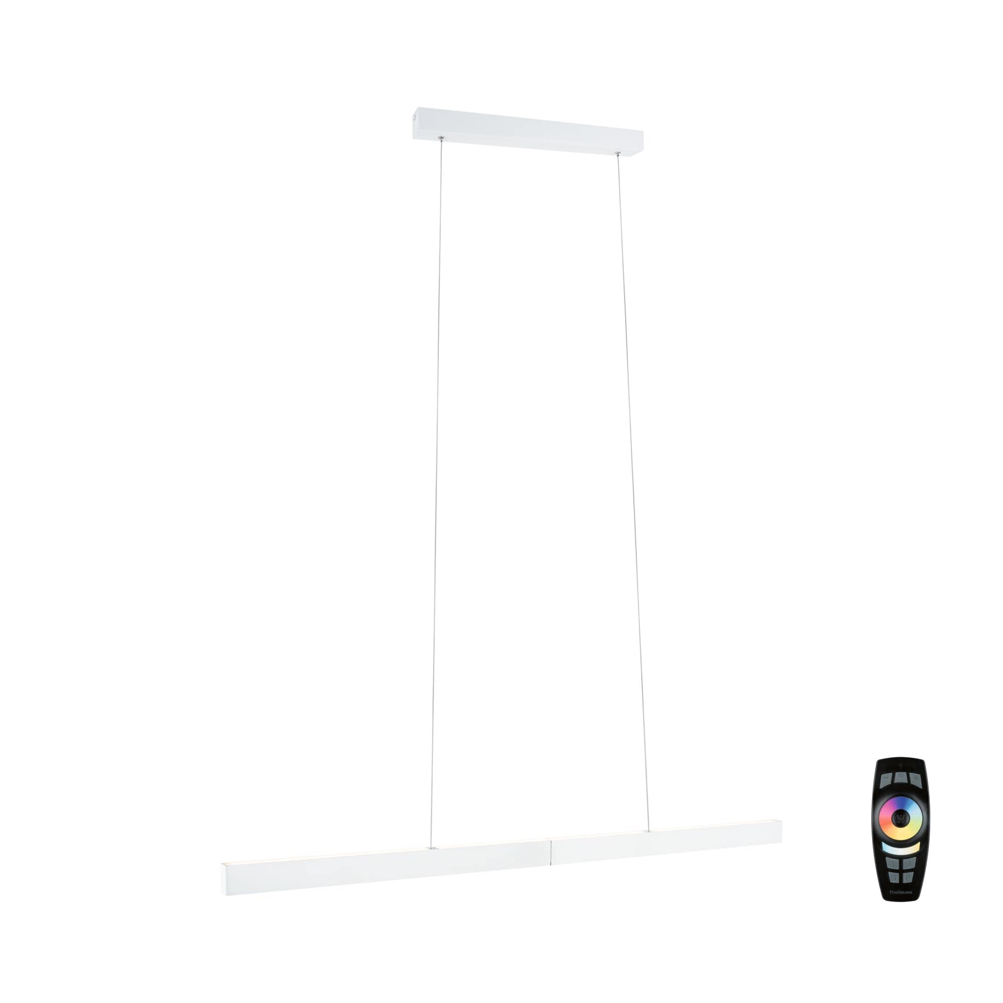 Paulmann 79889 Luminaria colgante LED Aptare, incl. 1x18/1x18W, reg., lámpara de techo, blanco mate, mateado, lámpara colgante, metal, péndulo, 2700K