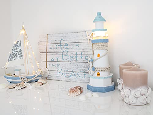 Selldorado® Segelschiff Deko mit Licht - Baddekoration 29 x 21 cm - Deko Ostsee aus Holz - Maritime Dekoration für Bad… – Bild 8