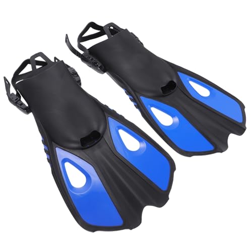 MAJORMENCH Aletas de Buceo Ajustables para Adultos con Entrenamiento Natación y Snorkel Diseño Ergonómico Resistente y Cómodo para Piscina y Mar Único Negro y Azul