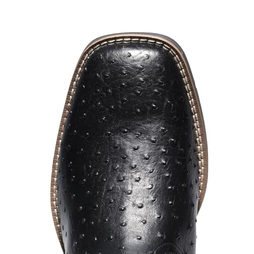 IUV Cowboy Boots For Men Western Ostrich Wide Durable Fashionable Embroidered Pull On Slip Resistant Assorted Colors Boots4