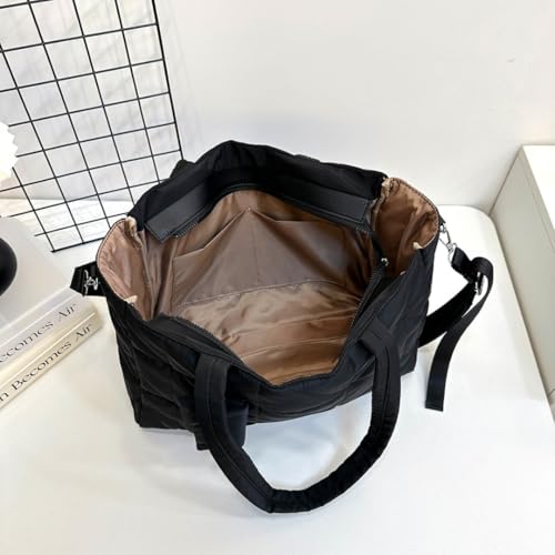 Puffer Tote Bag for Women Quilted Crossbody Bags for Women Puffy Shoulder Handbag Bubble Purse Work Travel Laptop Bag4